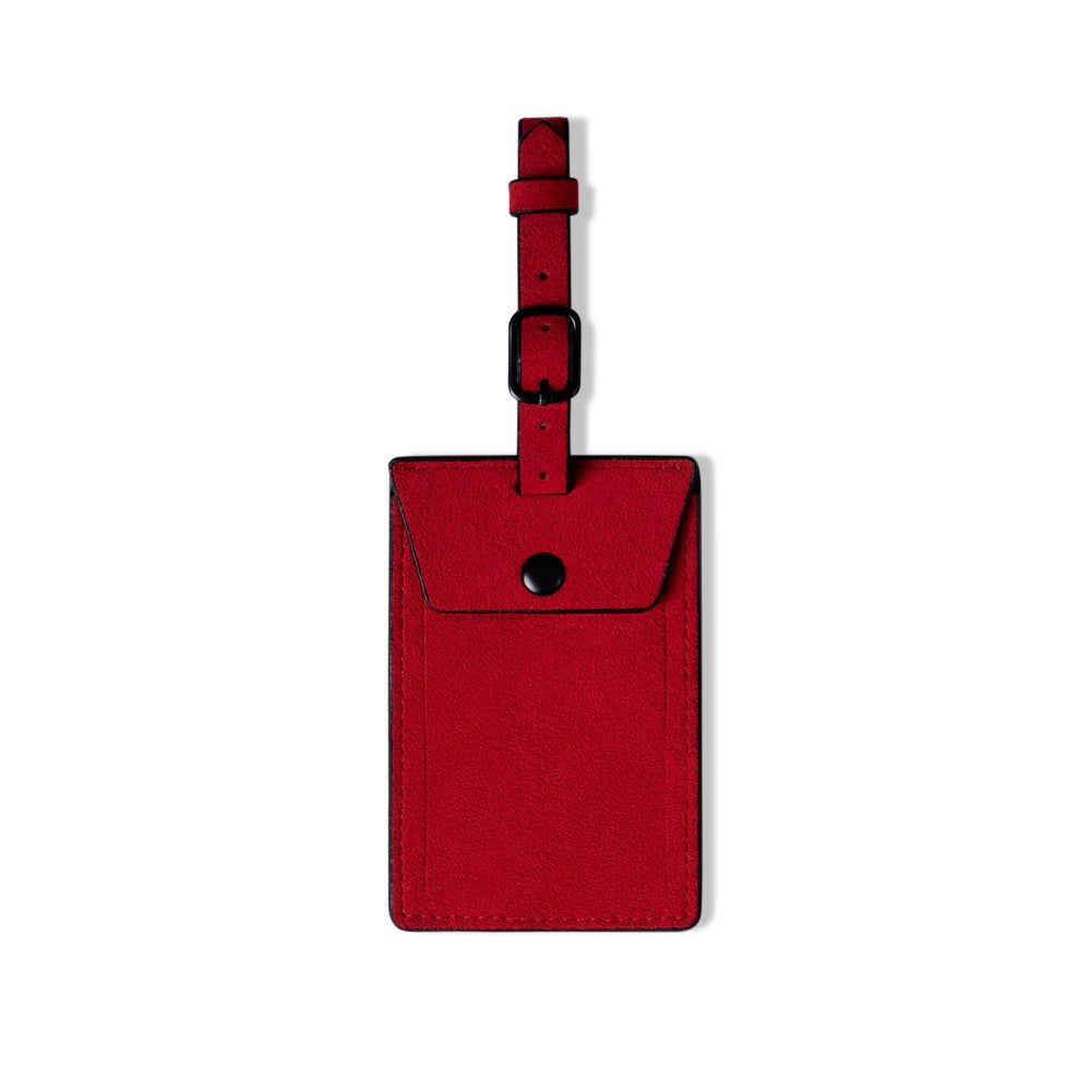 Alcantara Luggage Tag Red