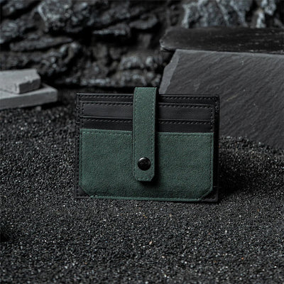 RFID-Blocking Alcantara Slim Wallet Green
