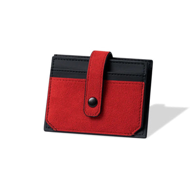 RFID-Blocking Alcantara Slim Wallet Red