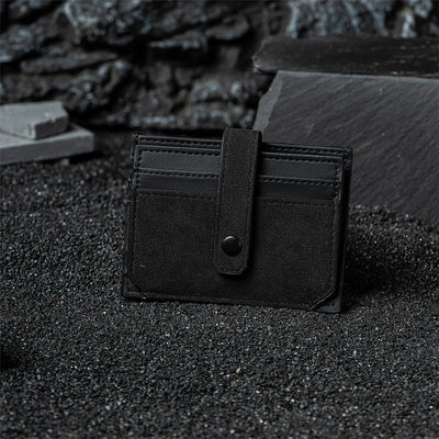 RFID-Blocking Alcantara Slim Wallet Black